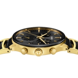 Reloj Rado Centrix Chronograph cerámica negra y dorado, R30211152.
