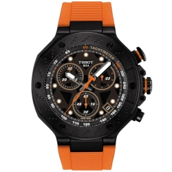 Reloj Tissot T-Race Quartz Chronograph negro y naranja, T1414173705102