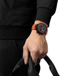 Reloj Tissot T-Race Quartz Chronograph negro y naranja, T1414173705102