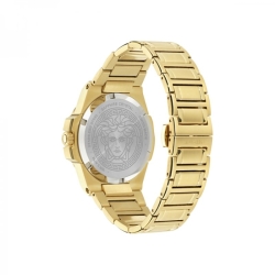 Reloj Versace Hera de mujer dorado con esfera negra, VE8D00624.