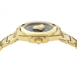 Reloj Versace Hera de mujer dorado con esfera negra, VE8D00624.