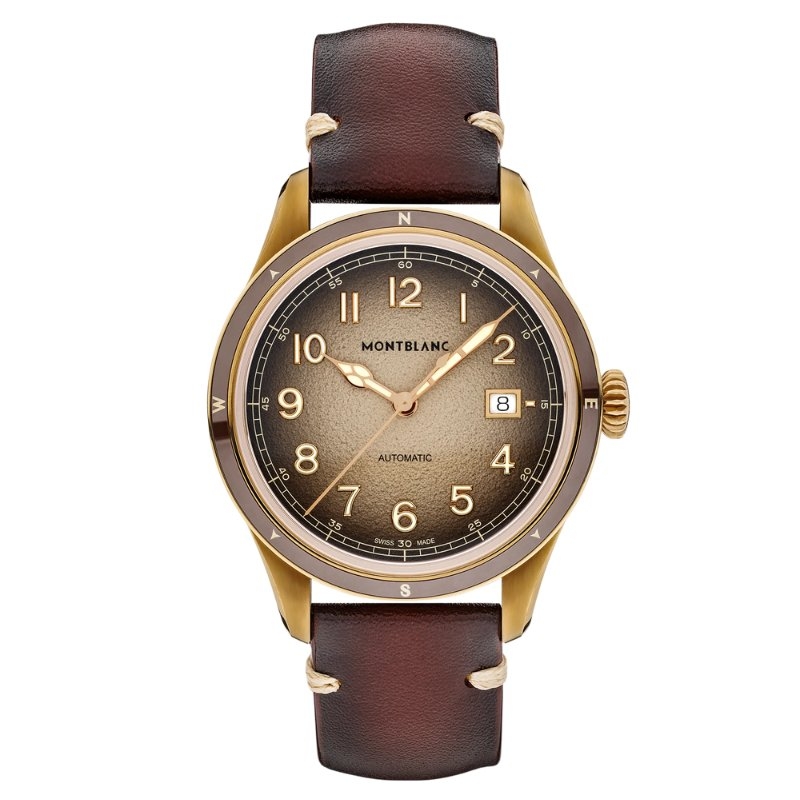 Reloj Montblanc 1858 Automatic Date 0 Oxygen en marrón con piel, 134339.