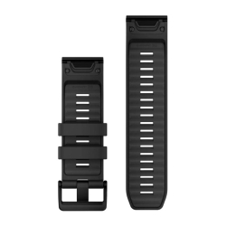 Correa Garmin QuickFit 26 silicona negra y hebilla negra, 010-13393-02, parte trasera.