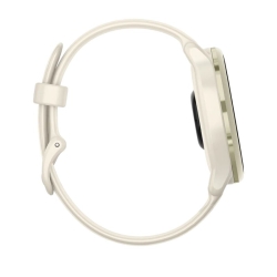 Reloj Garmin vívoactive® 6 dorado oro lunar y correa hueso, 010-02985-01.