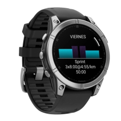 Reloj Garmin fēnix® E 47 mm, AMOLED negro y bisel acero, 010-03025-00.