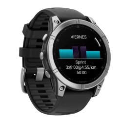 Reloj Garmin fēnix® E 47 mm, AMOLED negro y bisel acero, 010-03025-00.