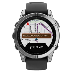 Reloj Garmin fēnix® E 47 mm, AMOLED negro y bisel acero, 010-03025-00.