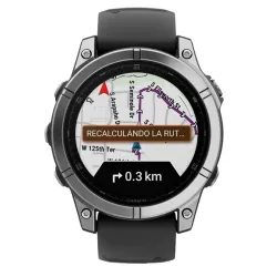 Reloj Garmin fēnix® E 47 mm, AMOLED negro y bisel acero, 010-03025-00.