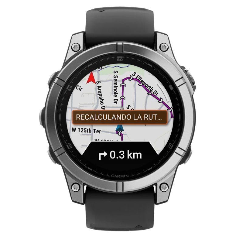 Reloj Garmin fēnix® E 47 mm, AMOLED negro y bisel acero, 010-03025-00.