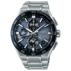 Reloj Seiko Astron Solar, dual time de titanio y esfera azul, SSH175J1.
