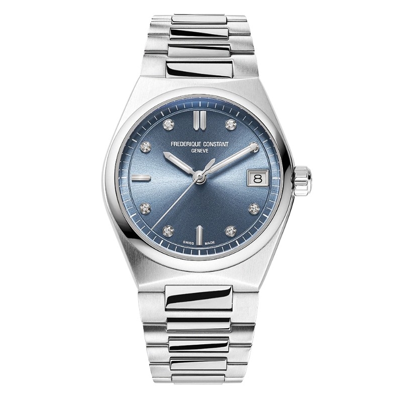Reloj Frederique Constance Highlife esfera celeste y diamantes FC-240LND2NH26B.