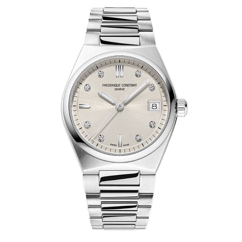 Reloj Frederique Constance Highlife esfera beige y diamantes, FC-240BGD2NH6B.