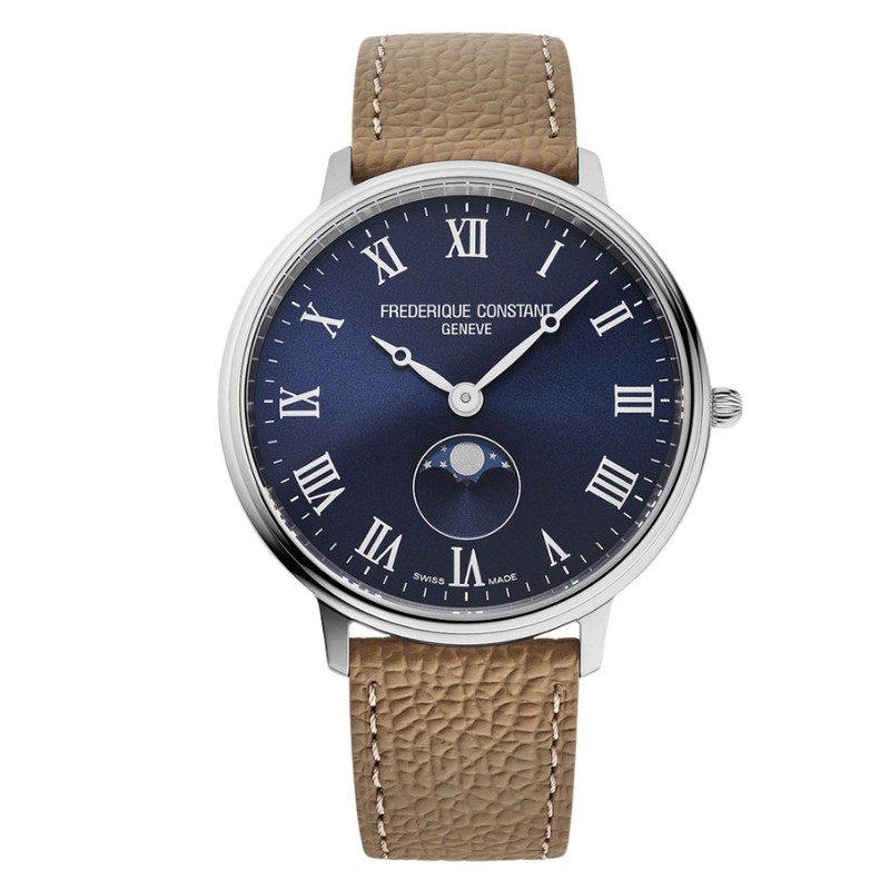 Reloj Frederique Constant Classics Moonphase esfera azul, FC-206RN3S6.