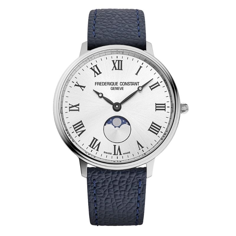 Reloj Frederique Constant Moonphase esfera plateada, FC-206RS3S6.