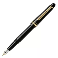 Pluma Montblanc Meisterstück Classique negra y dorada plumín F, 132463.