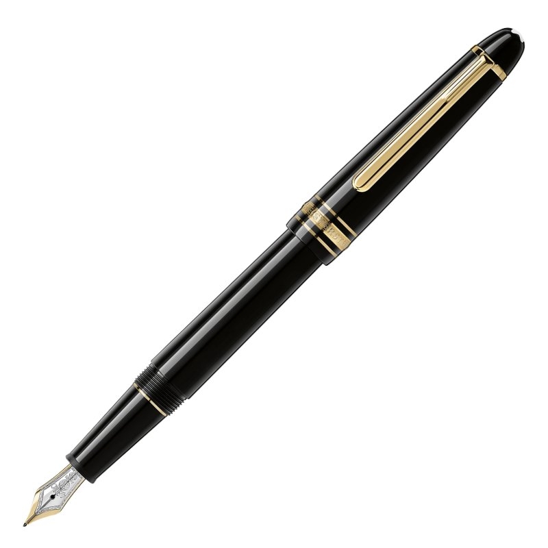 Pluma Montblanc Meisterstück Classique negra y dorada plumín F, 132463.