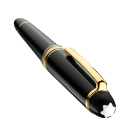 Pluma Montblanc Meisterstück Classique negra y dorada plumín F, 132463.