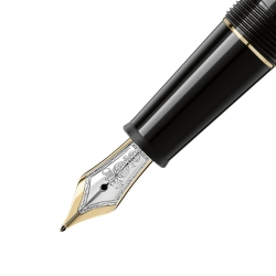 Pluma Montblanc Meisterstück Classique negra y dorada plumín F, 132463.