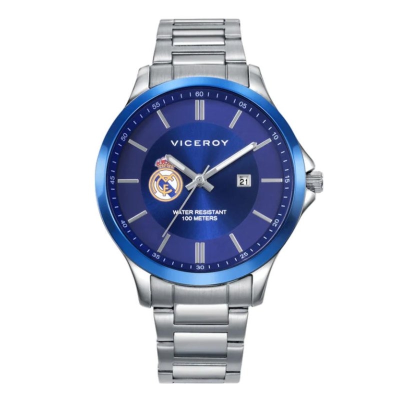 Reloj Viceroy Real Madrid en acero y esfera azul de 38 mm, 401170-99.