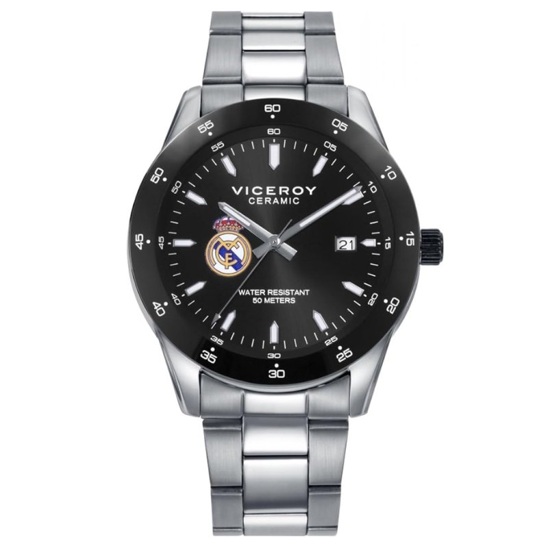 Reloj Viceroy Real Madrid hombre con bisel cerámica negra, 401399-99.