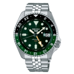 Reloj Seiko 5 Sports GMT automático con esfera verde, SSK035K1.