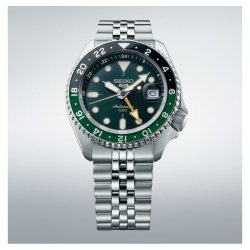Reloj Seiko 5 Sports GMT automático con esfera verde, SSK035K1.