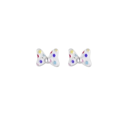 Pendientes de plata Disney con forma de lazo y lunares, ES00107SL.CS.