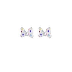 Pendientes de plata Disney con forma de lazo y lunares, ES00107SL.CS.