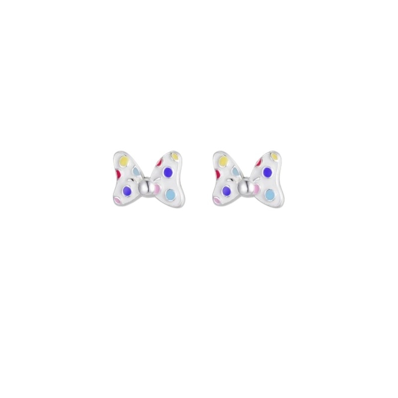 Pendientes de plata Disney con forma de lazo y lunares, ES00107SL.CS.
