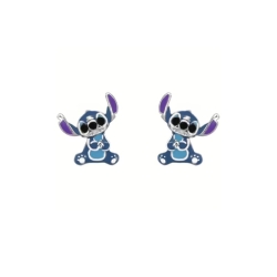 Pendientes de plata Disney con Stitch esmaltado en color, ES00037SRHL.CS.