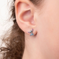 Pendientes de plata Disney con Stitch esmaltado en color, ES00037SRHL.CS.