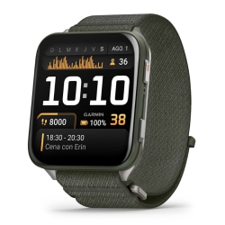 Reloj Garmin Venu® X1 caja de titanio y correa verde, 010-02980-03.