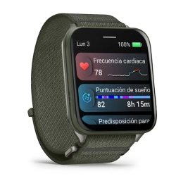 Reloj Garmin Venu® X1 caja de titanio y correa verde, 010-02980-03.