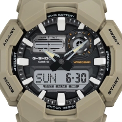 Reloj G-Shock en resina verde caqui y esfera negra, GA-010-5AER.