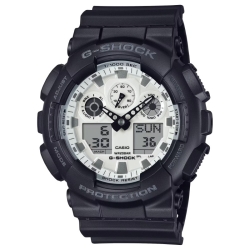 Reloj G-Shock analógico/digital negro y esfera blanca, GA-100WD-1AER.