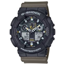 Reloj G-Shock Classic caja negra y correa verde militar GA-100TU-1A3ER.