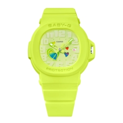 Reloj Casio Baby-G caja rectangular en verde flúor, BGA-10-3AER.