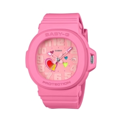 Reloj Casio Baby-G con caja rectangular y resina rosa, BGA-10-4AER.