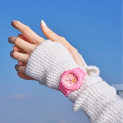 Reloj Casio Baby-G con caja rectangular y resina rosa, BGA-10-4AER.