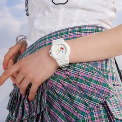 Reloj Casio Baby-G para chicas caja rectangular en blanco, BGA-10-7AER.