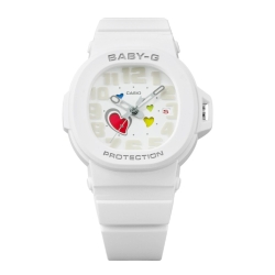 Reloj Casio Baby-G para chicas caja rectangular en blanco, BGA-10-7AER.