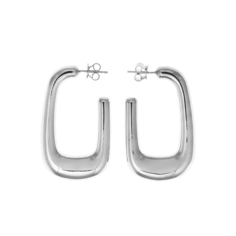 Aros rectangulares en plata rodiada de Salvatore Plata, 112A0317.