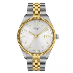Reloj Tissot Ballade cuarzo bicolor esfera plateada, T1564102203100.