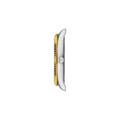 Reloj Tissot Ballade cuarzo bicolor esfera plateada, T1564102203100.