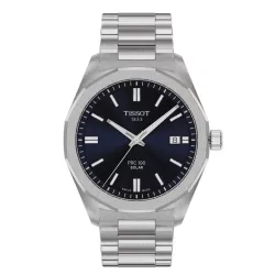 Reloj Tissot PRC 100 Solar acero, esfera azul y 39 mm, T1514221104100.