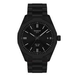 Reloj Tissot PRC 100 Solar en acero negro y 39 mm, T1514223305100.