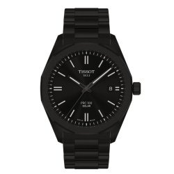 Reloj Tissot PRC 100 Solar en acero negro y 39 mm, T1514223305100.