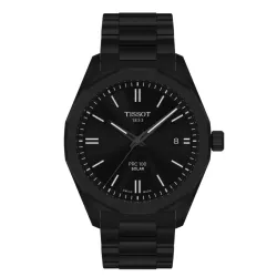 Reloj Tissot PRC 100 Solar en acero negro y 39 mm, T1514223305100.