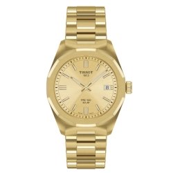 Reloj Tissot PRC 100 Solar acero dorado y 34 mm, T1518223302100.