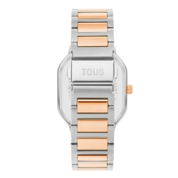 Reloj Tous D-Bear analógico bicolor rosé y esfera plateada, 3000137500